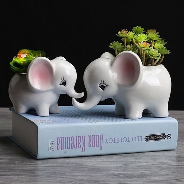 

small gift for you ceramic pot mini animal shape succulent planter guest favor kids elephant bonsai