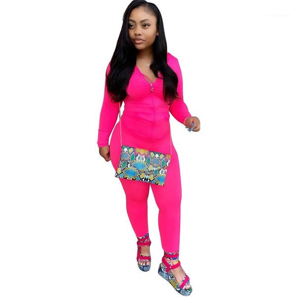 

designer hooded ladies 2pc set casual panelled loose female apparel with pocket spring pure color women tracksuits fashion, Gray