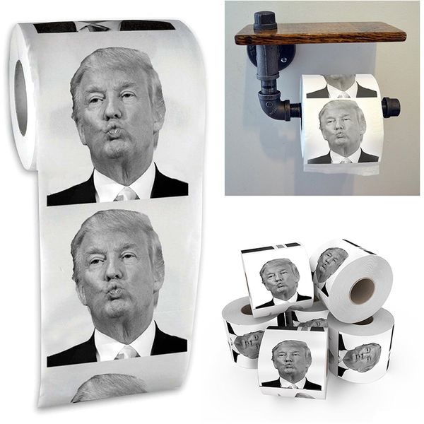 

fun в жизни! творческое печать рулон туалетной бумаги trump смайлик цветной рулонной бумаги президент смешной подарок бесплатная доставка p0