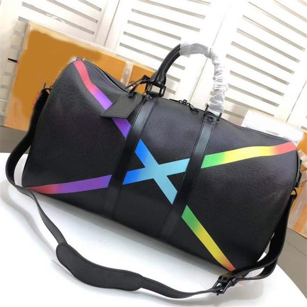 

2019 brand fashion designer woman Keepal bags Dazzle colour shoulder bag classic casual handbag extra large capacity travel bags inside