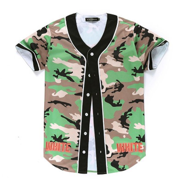

new style men baseball jersey sport shirt with button 3d fashion good quality 0595-3, Blue;black