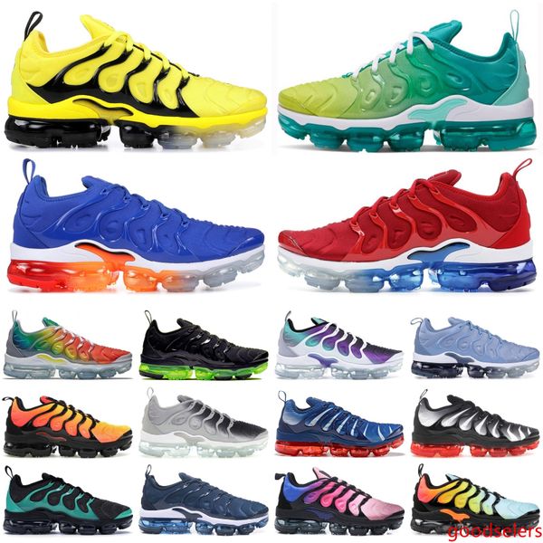 

plus tn running sneakers men women be true grape bumblebee hyper blue rainbow bleached aqua triple black shoes us 36-45