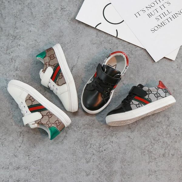 

2019 осень новый бренд детская обувь мода девушки холст обувь студент плоские дети мальчики мокасины кроссовки малыша детская обувь для спор, Black;red