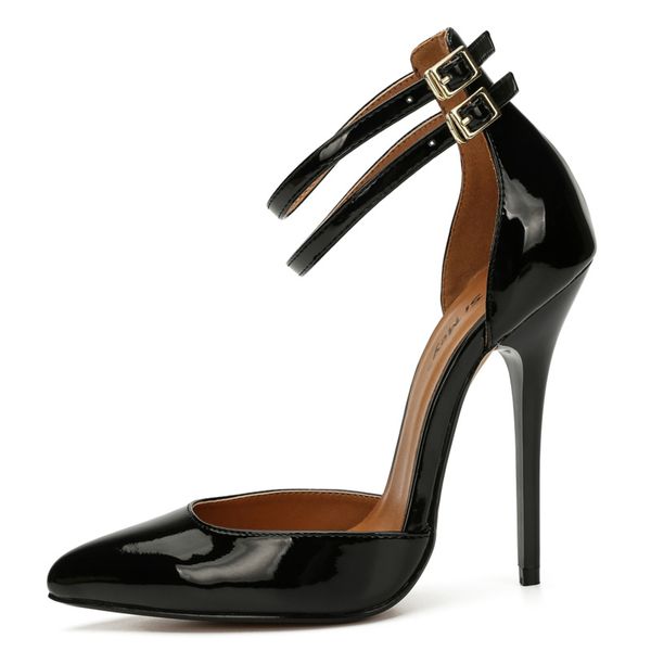 

plus size 48 fashion high heels shoes woman pumps black red sandals women ankle straps high heel party wedding office shoes t200525