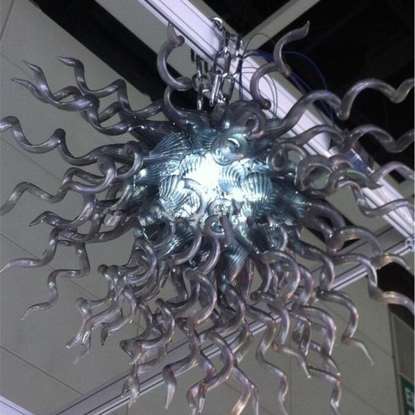 

modern home pendant lamps style hand blown grey glass chandelier light living room art decoration antique style chandelier
