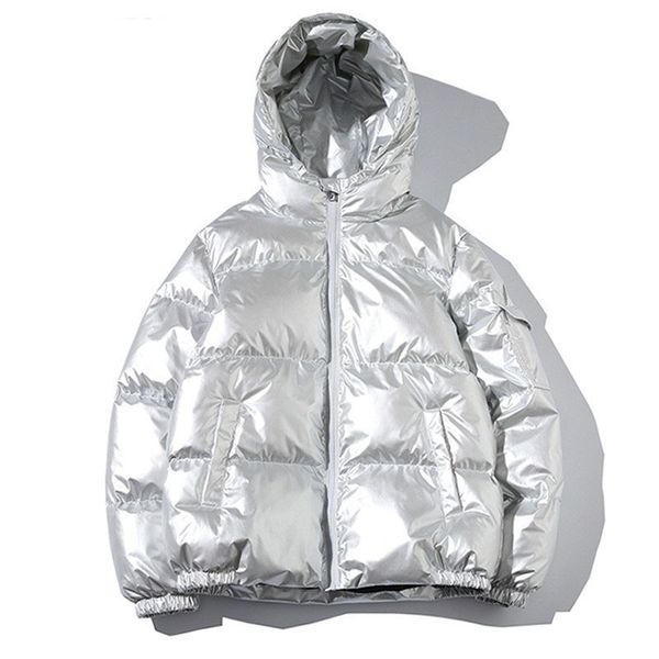 

men's down & parkas drop men/women's jacket winter glossy silver/black/gold/blue plus size hooded parka outwear padded coats