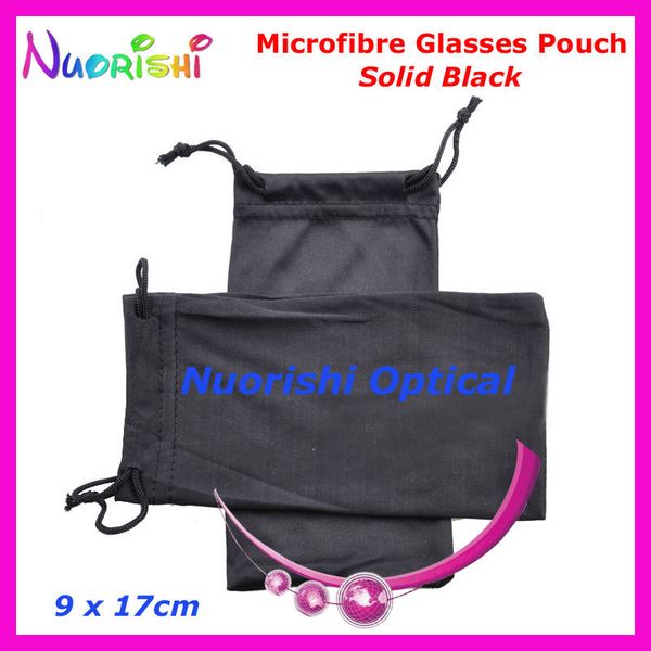 

50pcs wholesale black or grey double drawstring microfibre sunglass glasses eyeglass soft case bag pouch cp030 t200505