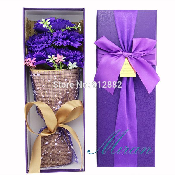 

2019 mother's day gift 7 colors soap carnation flower bouquet gift (customize ribbon tie