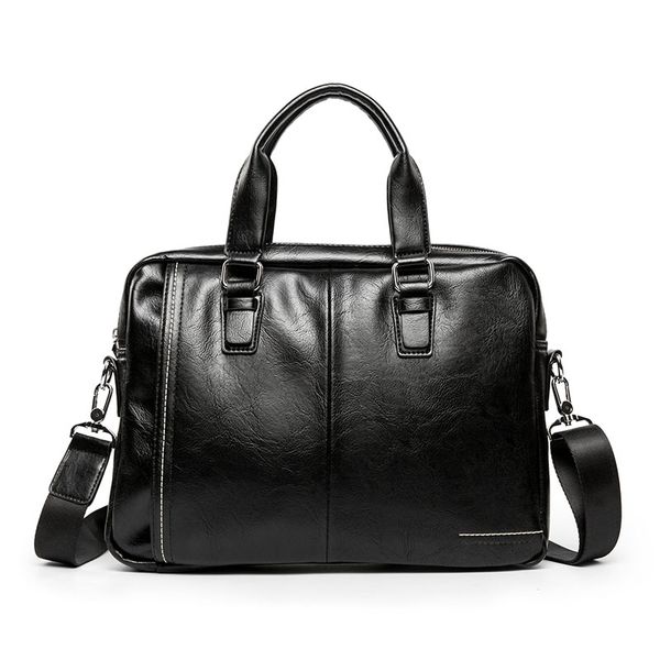 

new luxury leather business men's briefcase brand male fashion shoulder bag men messenger bag boy casual tote computer 2020