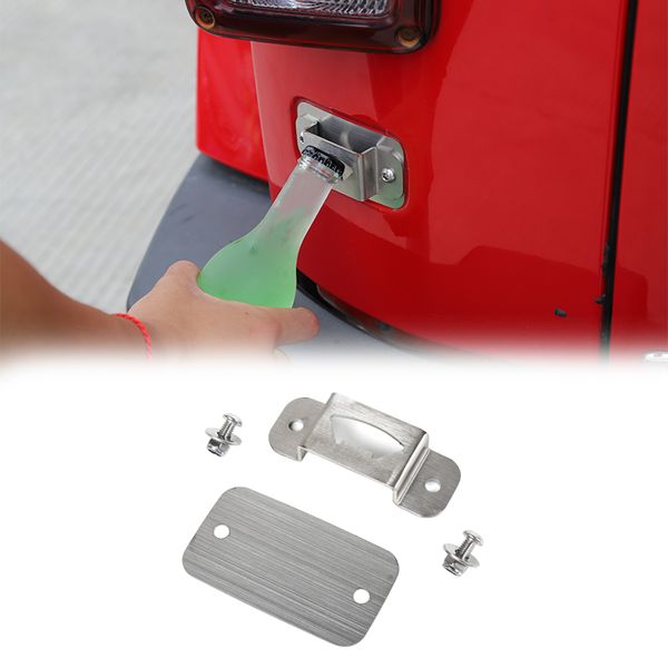 

aluminum alloy tailgate bottle opener license plate tailgate accessory for jeep wrangler jk 07-17 exterior accessories