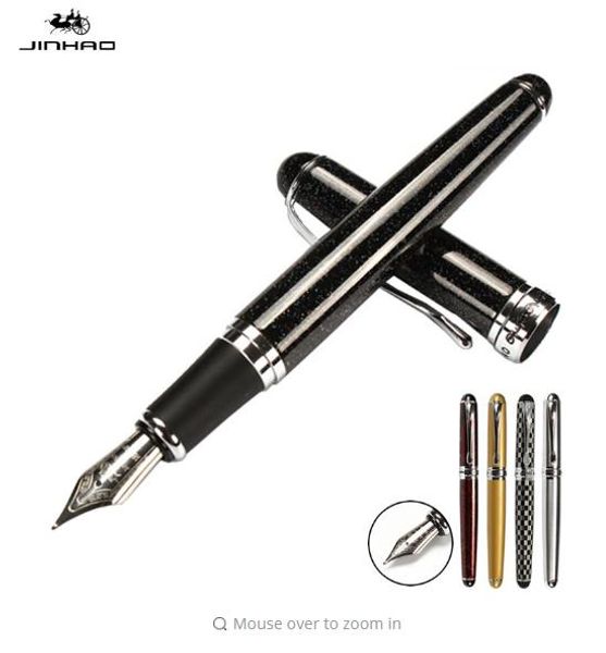 

noble jinhao x750 fountain pen all total 15 colors with gift pen box thick metal ink ing