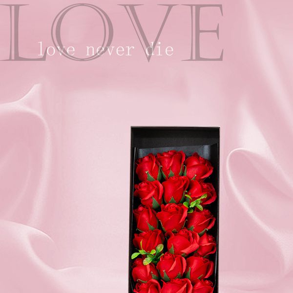 

18pcs/box soap rose soap flower jewelry storage petal with gift box for wedding valentines day mothers day teacher's gift
