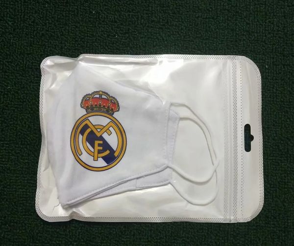 

5pcs real madrid argentina soccer mask cotton material football team fans masks disposable mask washable reusable, Black;yellow