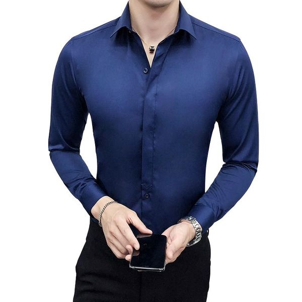 

mens solid color new shirts brief comfortable single breasted dress casual shirts slim fit male long sleeve, White;black