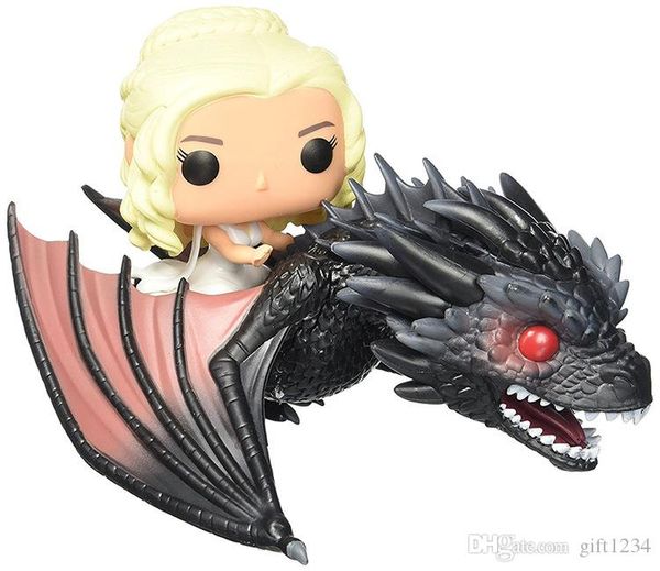 

cute present funko pop game of thrones daenerys & dragon action figure pop rides vinyl action figure with box #15