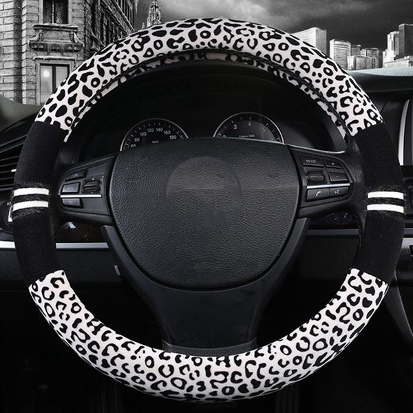 

autumn and winter plush auto car steering wheel cover leopard fashion steering wheel cover car-styling