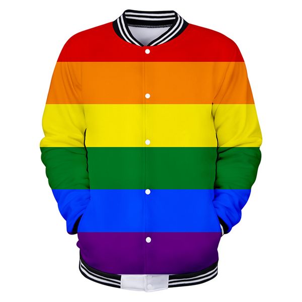 

baseball jacket coats lgbt rainbow flag lesbians gays popular hoodie sweatshirts 3d hoodies jackets, Black