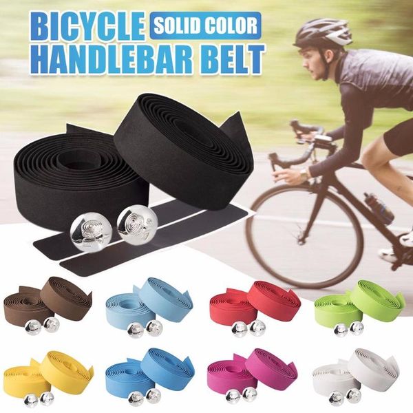 

2pcs eva road bike bicycle handlebar tape camouflagebelt cycling handle belt cork wrap with bar plugs non slip absorb sweat