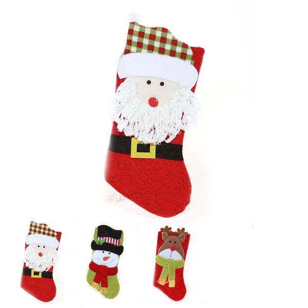 

christmas plush stocking snowman/santa and elk style sock gift bags xmas 39*21cm