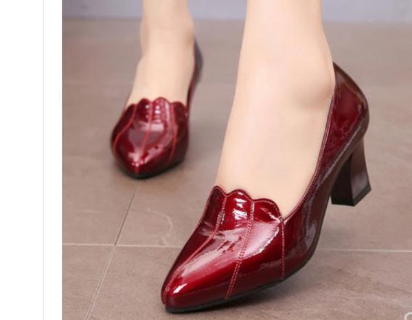 

women's shoes in spring and autumn high coarse heel round head @8136, Black