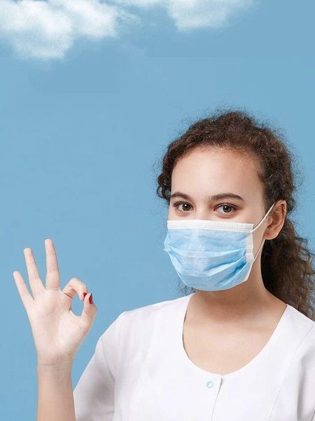 

dhl ship 50 1pcs blue bag in stock 3 layer non woven dustthickened dust dustproof earloop face mask hsa2