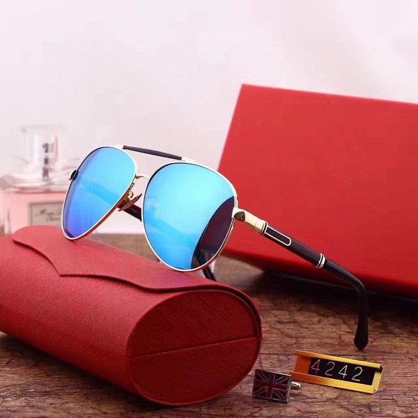 

mens sunglasses designer sunglasses man branded goggle glasses uv400 c letters 4242 6 colors optional with box, White;black