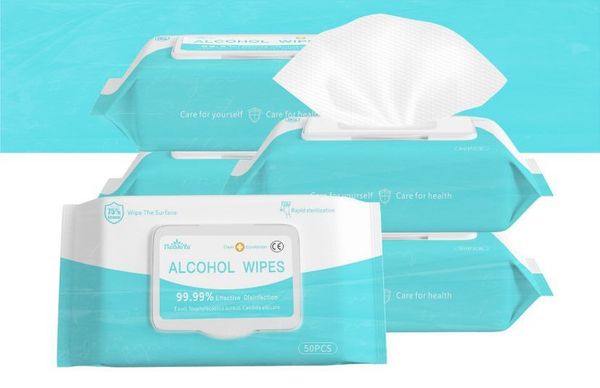 

100шт пакет 75% дезинфицирующие спиртовые салфетки одноразовые дезинфицирующие салфетки для кожи игрушки очистка бактерий дезинфекция салфет