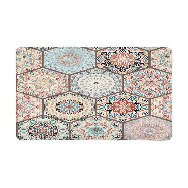 

colorful floral mandala boho chic style indoor doormat non slip front entrance door mat rug