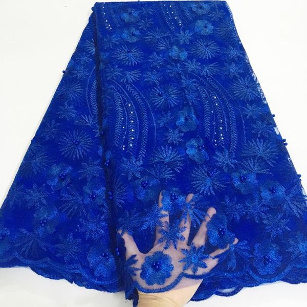 

royal blue african lace fabric 2020 french nigerian lace fabric bridal tulle for wedding party lhx09-1, Pink;blue