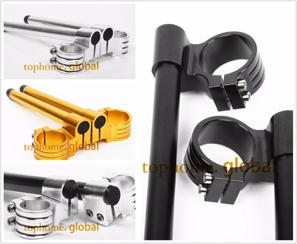 

cnc 54mm riser clip-ons handlebars lift handle bar fork tube one pair black/gold/silver motorcycle handbar clip ons clipon