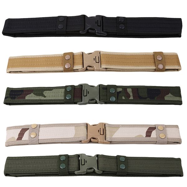 

2 inch tactical belt durable canvas material hunting outdoor utility adjustable waistband, Black;gray