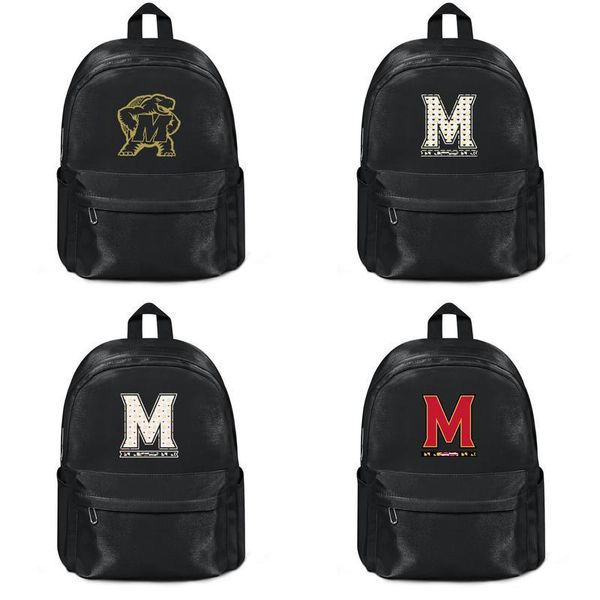

maryland terrapins баскетбольный gold логотип спортивной моды шерсти, плечо рюкзак, дизайн ретро ограниченным тиражом регулируемая строка па