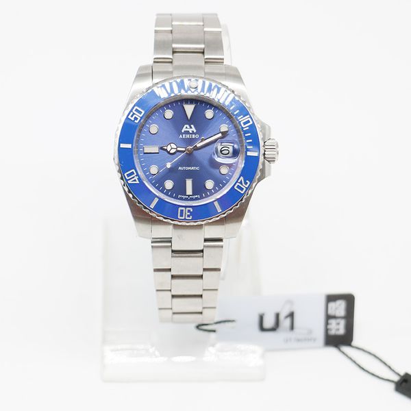 

u1 завод марка aehibo сапфировое стекло синий керамическая рамка 116619lb 116610 автоподзаводом часы стали st9 glide застежка man наручные ч, Slivery;brown