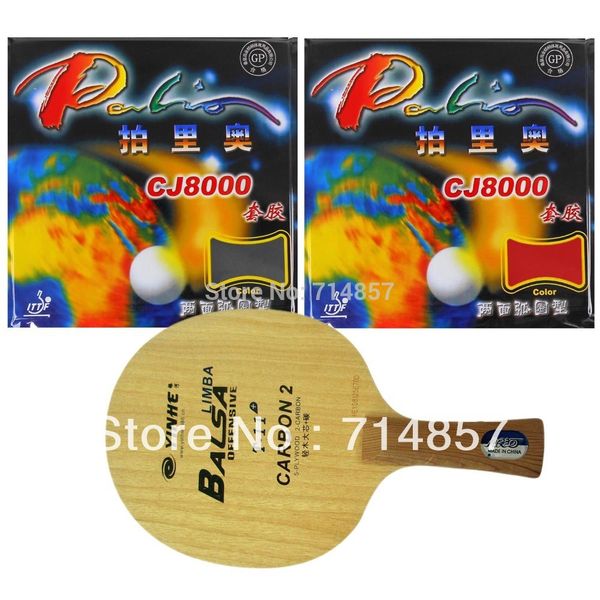 

galaxy t-11+ table tennis blade with 2x palio cj8000 (2-side loop) rubber with sponge for a racket shakehand long handle fl