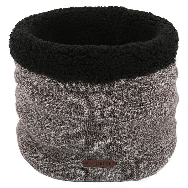 

winter warm knitted ring scarves men women solid thick inside plush elastic knit neck warmers winter snood foulard a40, Blue;gray