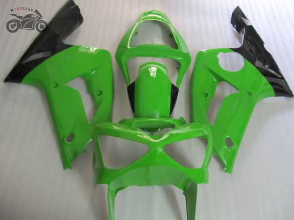 Plástico ABS kit carenagens de injeção para a Kawasaki Ninja 2003 2004 ZX6R ZX636 03 04 ZX6R 636 partes de corpos verdes motocicleta preta carenagem