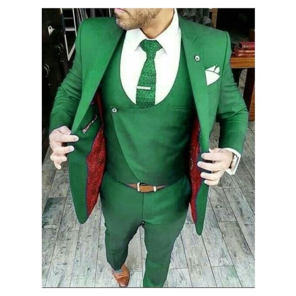

Новый дизайн Green Groom Tuxedos 2019 Лучший мужской костюм Мужские свадебные костюмы Жених