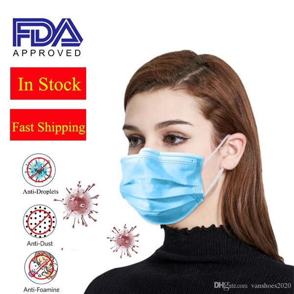 

50pcs 7264991 face mask quality assurance 7339044 meltblown mouth disposable mascherine face masks nonwove 3 layer ply anti-dust 95%