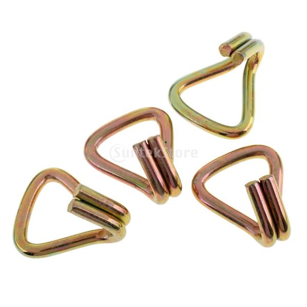 

4 pieces heavy duty durable steel ratchet double j hooks universal for standard 1" 25mm tie down strap webbing