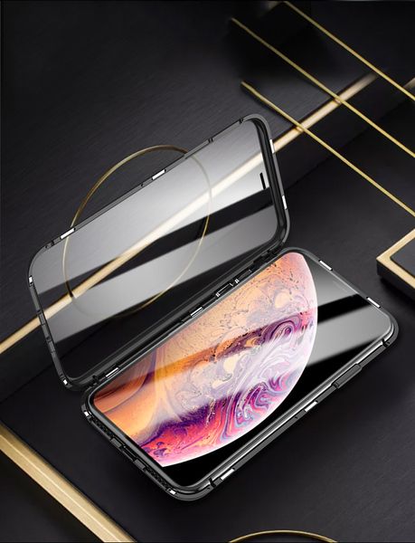 

designer magnetic phone case for iphone 11 11pro 11promax x/xs xr xamax 7p/8p 7/8 6/6s 6p/6sp double tempered glass all inclusive phone case