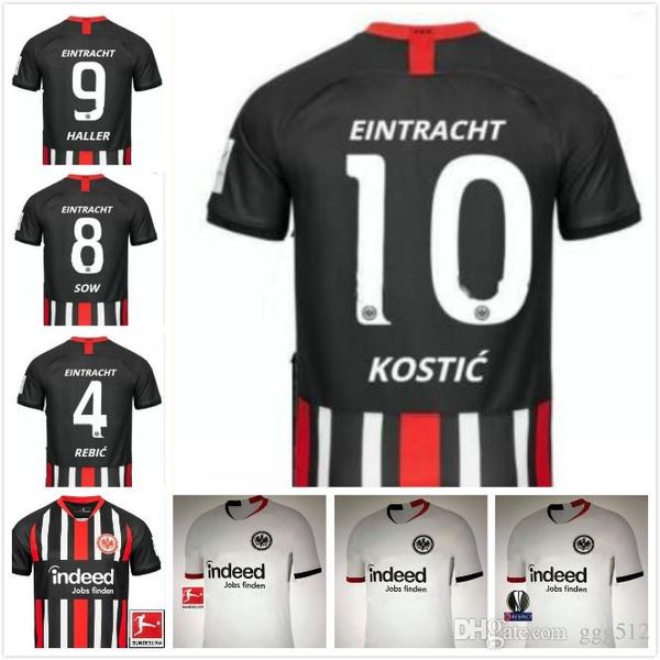 

2019 mens eintracht frankfurt soccer jersey home away 19 20 frankfurt football shirts haller jovic rebic football uniform, Black;yellow