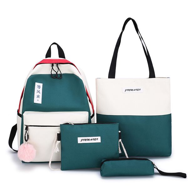 

canvas fashion women set backpack travel large capacity female school bagpack with pencil box bags girl daily lapbookbag