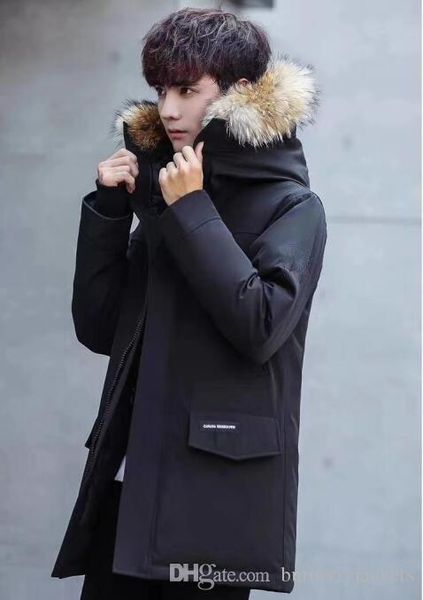 

new style men winter jackets ca coats warm down jacket outdoor hooded men's goose down parkas 8809, Black