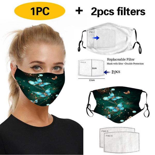 

maskking for germ protection with filters breathable cotton face maks reusable fashion animal print maskking mascarillas bandana, Black