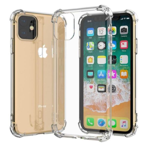 

phone case transparent phone case for iphone 11 pro max xs xr 8 plus samsung note 10 s10 anti-knock tpu protective shockproof clear cover