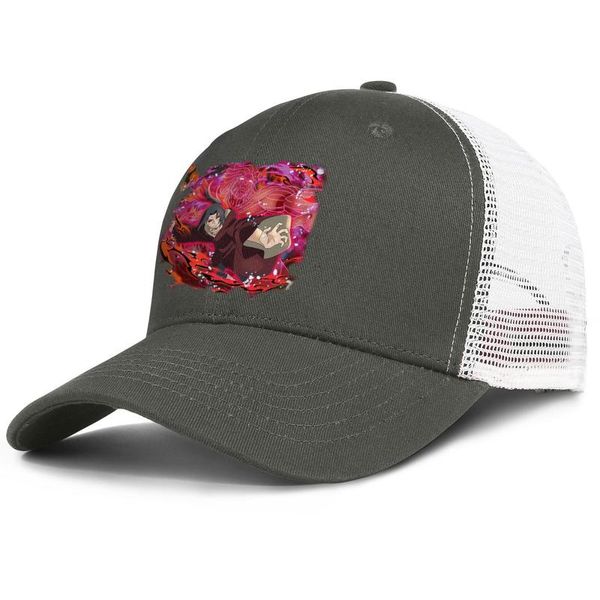 

naruto art itachi uchiha mens and women adjustable trucker meshcap golf vintage team stylish baseballhats nine tailed bijuu orochimaru, Blue;gray