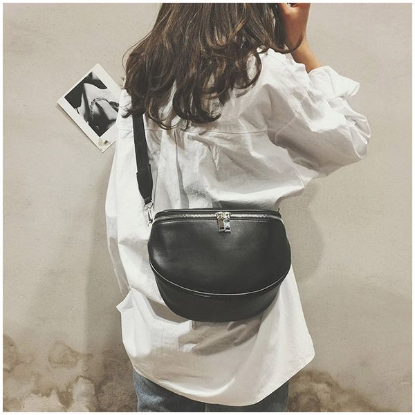 

women zipper dumpling shape casual shoulder bag pu leather solid messenger bags famous messenger bag