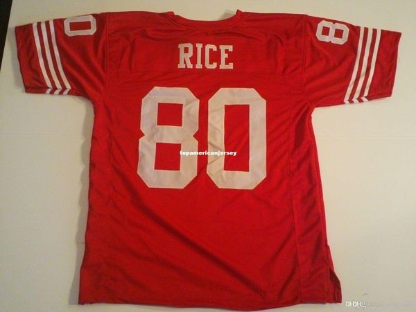 

retro custom sewn stitched #80 jerry rice red mitchell & ness jersey s-5xl,6xl men's football jerseys rugby, Black;blue