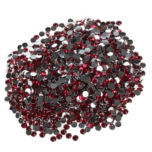 

2000pcs crystal flatback acrylic rhinestones beads nail art (rose-red, Silver;gold