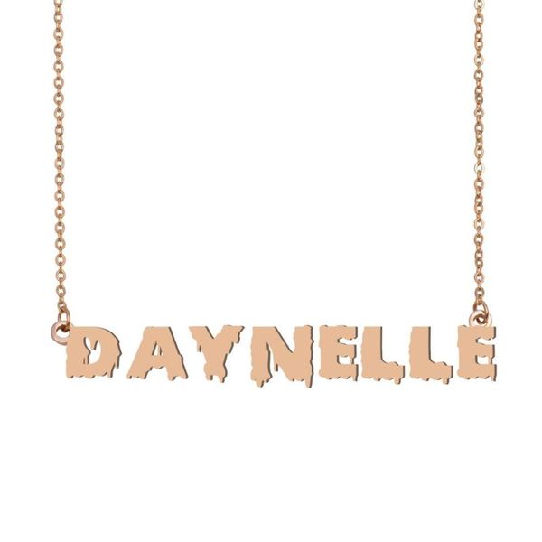 

daynelle name necklace , cool bloody art name necklace for halloween and santa's day jewelry gift for kids boys girls, Silver
